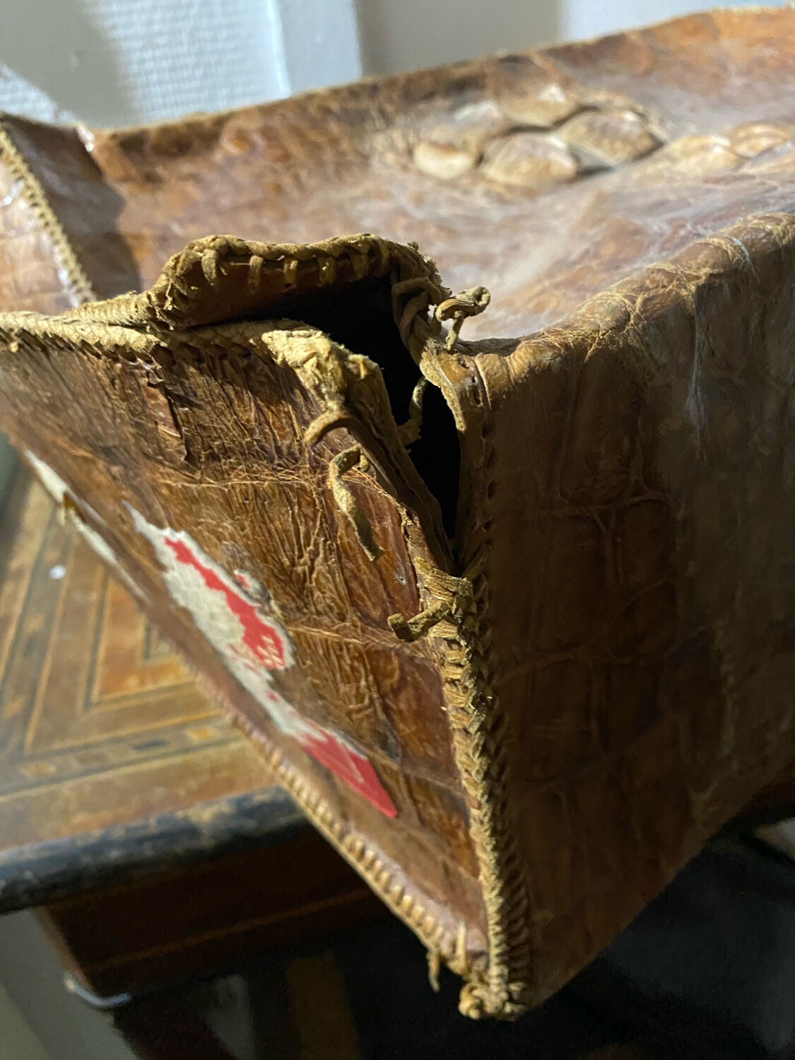 Vintage crocodile suitcase 50s