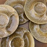 6 artichoke plates in Gien earthenware