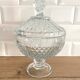 Chiseled white glass candy box