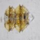 Amber glass and brass wall light by Mazzega, set of 2.