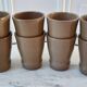 Lot de 8 verres en grès vintage années 70