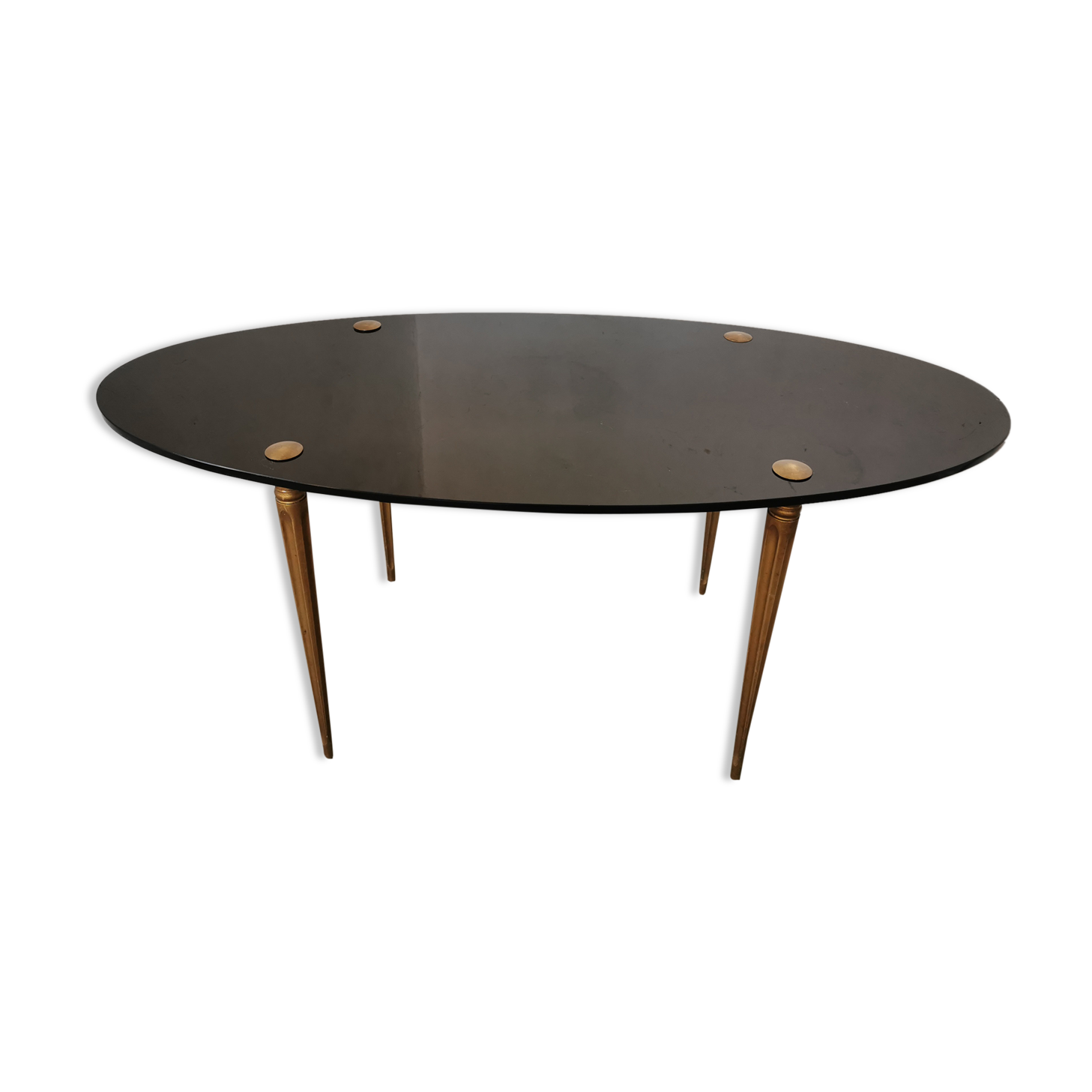 Oval coffee table in black opaline