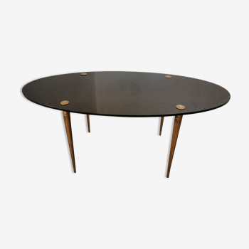 Oval coffee table in black opaline