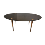 Oval coffee table in black opaline