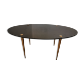 Oval coffee table in black opaline