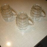 Set of 3 small glass beer mugs/glasses