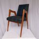 Fauteuil vintage en bois et tissu