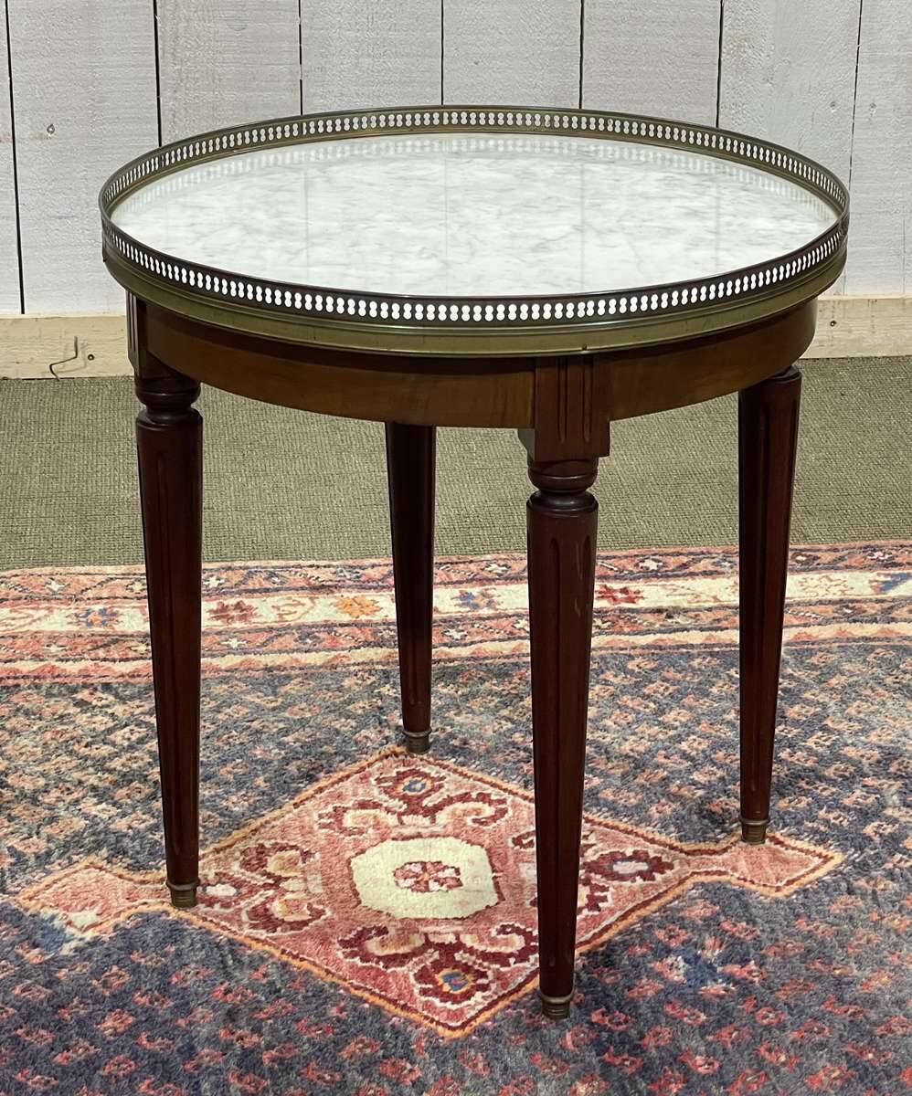 Louis XVI style bouillotte pedestal table from the 1950s