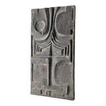 Plaque murale en relief brutaliste en fibre de verre, années 1960