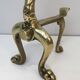 Pair of bronze andirons with lions