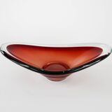 Ruby platter, Murano glass, Italian design, 1960s, made in Italy