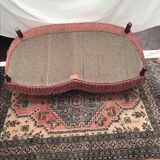 Pale pink tufted back toad sofa