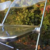 Pair of chairs Plia by Giancarlo Piretti edited by Anonima Castelli 1970
