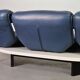 Vico Magistretti Canapé 3 places flexible Cassina en cuir bleu « Veranda », Italie