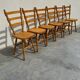 Set of 6 rustic pine chairs from the Vosges, 1980s.