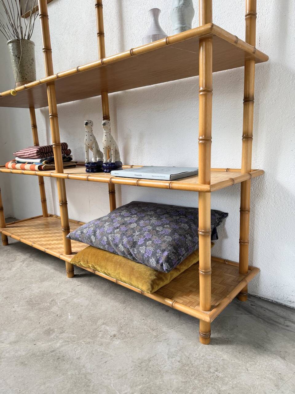 Large rattan shelf 1960