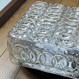 Square wall light, vintage ceiling light in transparent glass.