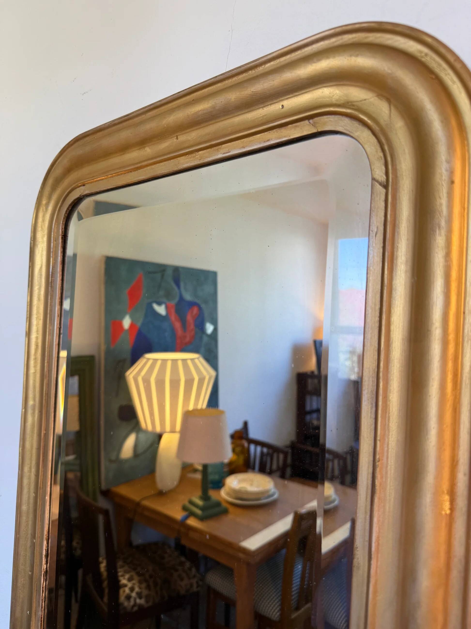 Vintage Louis Philippe mirror with antique gold beveled glass