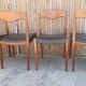 Suite de quatre chaises teck vintage