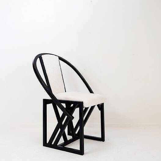 "Contrast" Armchair by Pascal Mourgue 1982 - Faux Sheepskin upholstery