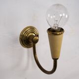 Set of four Mid-Century sconces in lacquer and brass. Italy 1950s