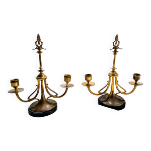 Paire de chandeliers - pierre