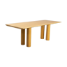 90s massive birch wooden italian design dining table