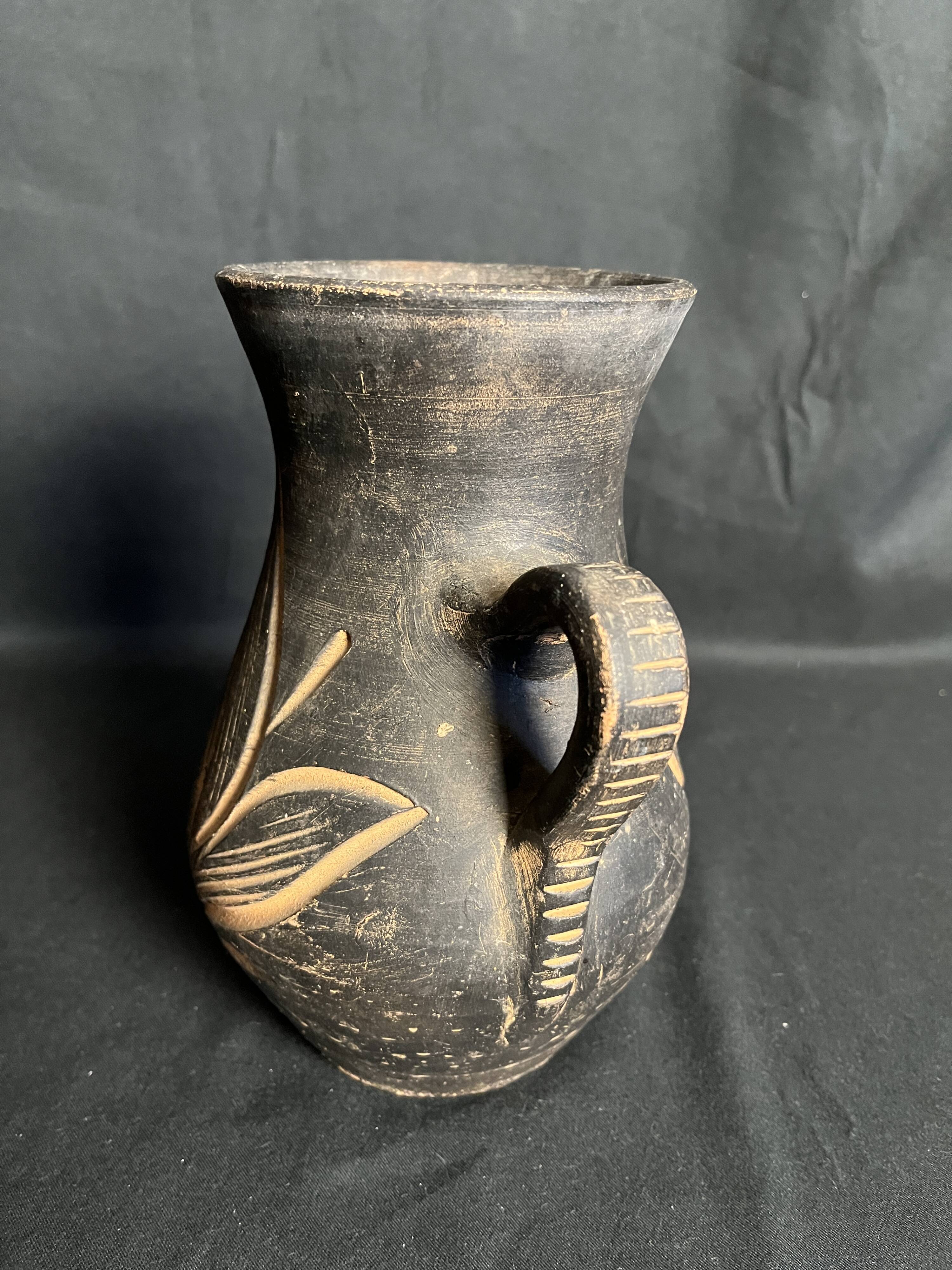 Vintage, brown terracotta vase circa 1970