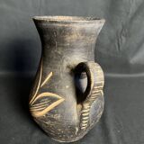 Vintage, brown terracotta vase circa 1970