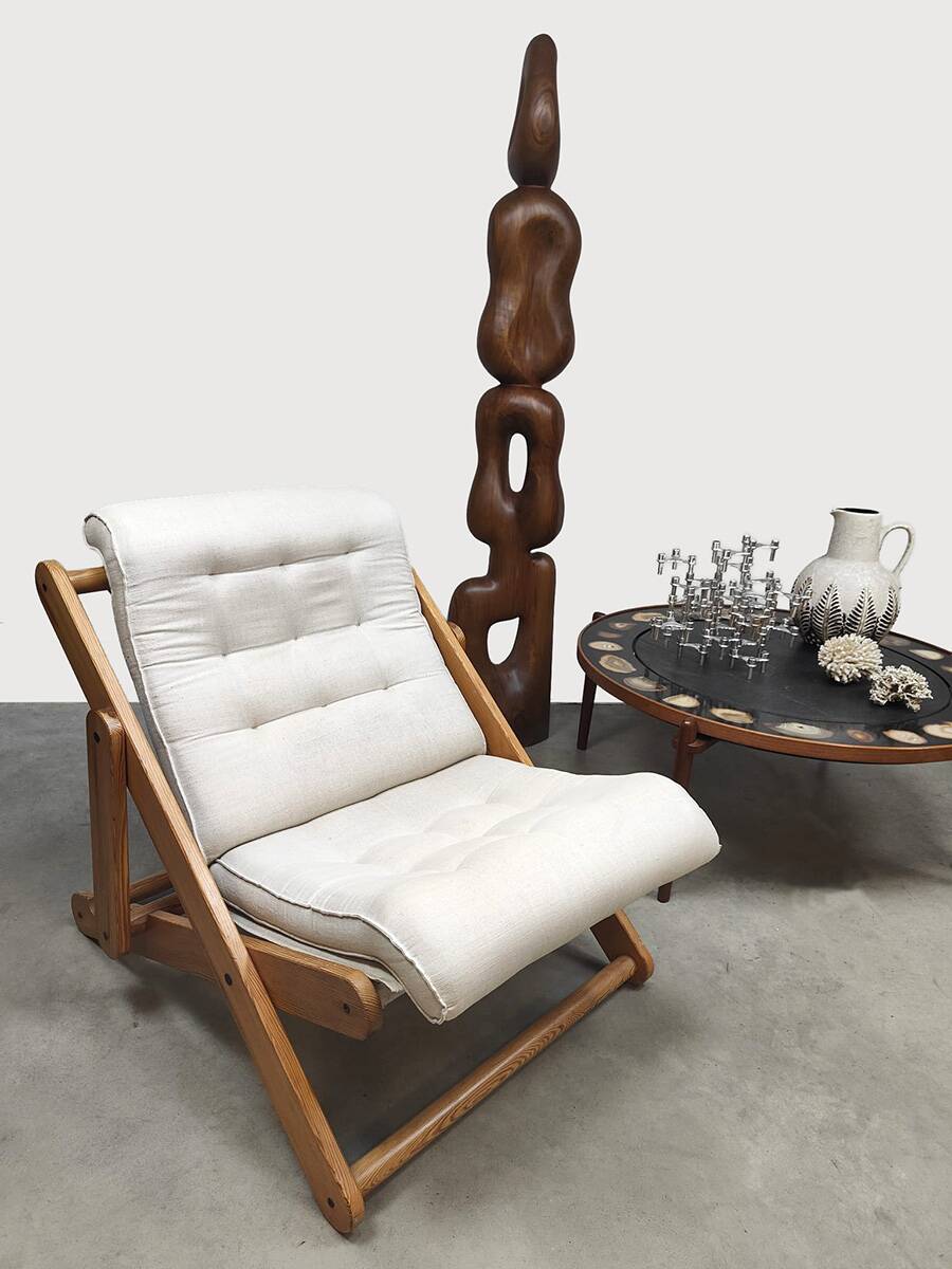 Chaise longue pliante vintage Kon Tiki Gillis Lundgren Ikea
