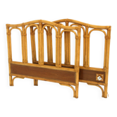 Teak and rattan headboard and footboard, 92 x 64cm, Sweden, 1960