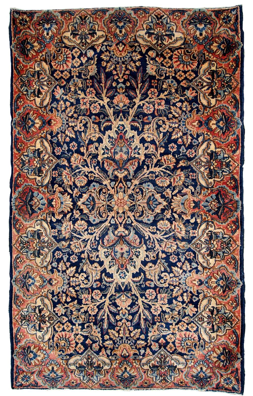 Tapis persan Kerman antique fait main 3,1' x 5,2' (94 cm x 158 cm) années 1920 - 1B671