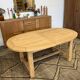 Extendable farmhouse table in solid oak