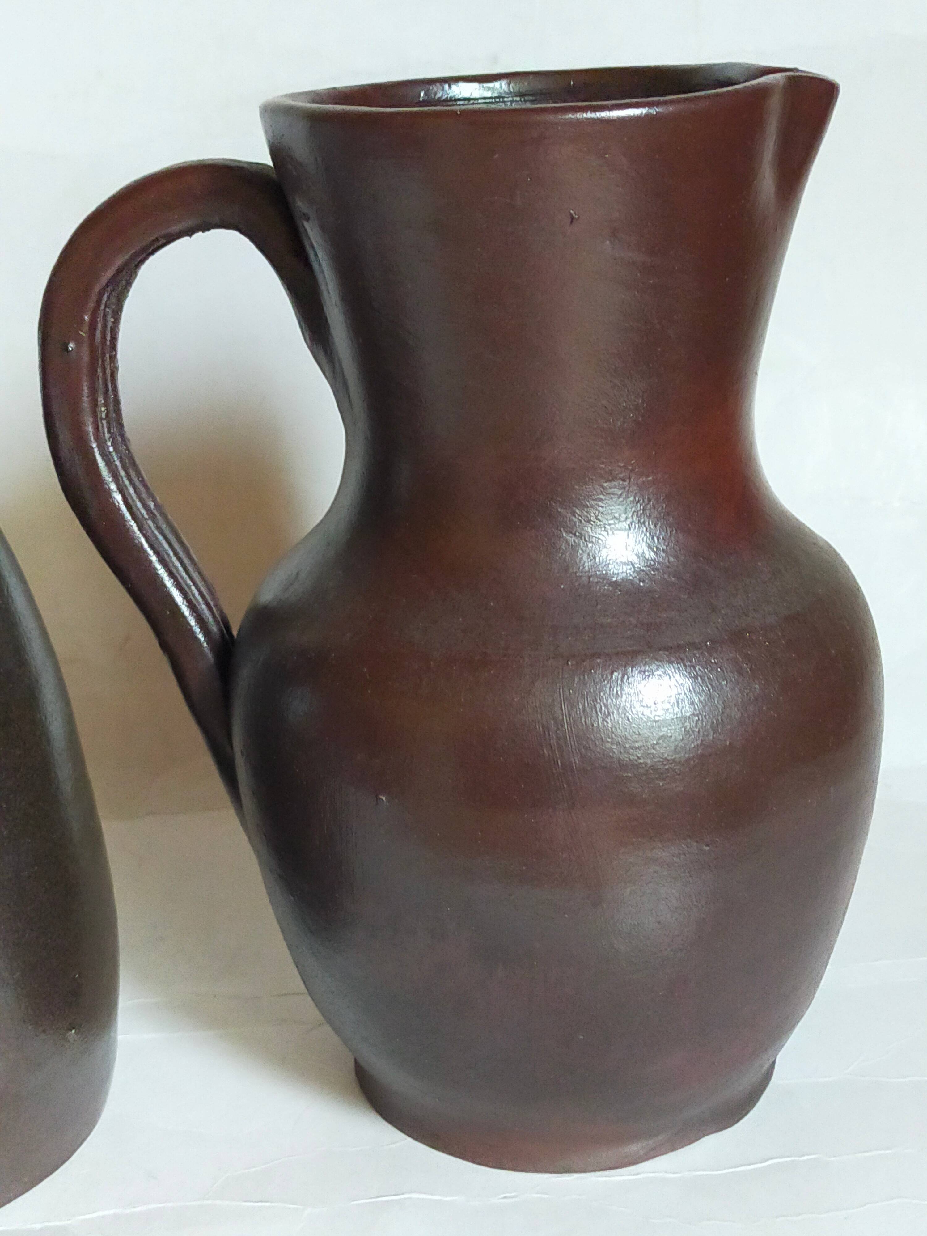 Duo of pottery by Jean Dubost in vintage Noron stoneware