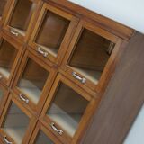 Vintage Large German Beech Haberdashery Shop Cabinet / Vitrine, 1950s