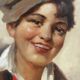 Oil painting on wood, portrait of the character Athos, Renzo Brioschi (1910-2000)