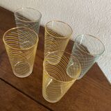 5 verres à orangeade des annees 70.