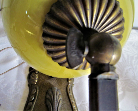 Lampe de bureau allemande, bronze et verre drgm vintage 1930-1940