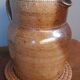 Pitcher in sandstone stamped glazed terracotta, bonny sandstone, handmade