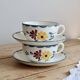 Antique breakfast cups faience Salins - Model Jacqueline