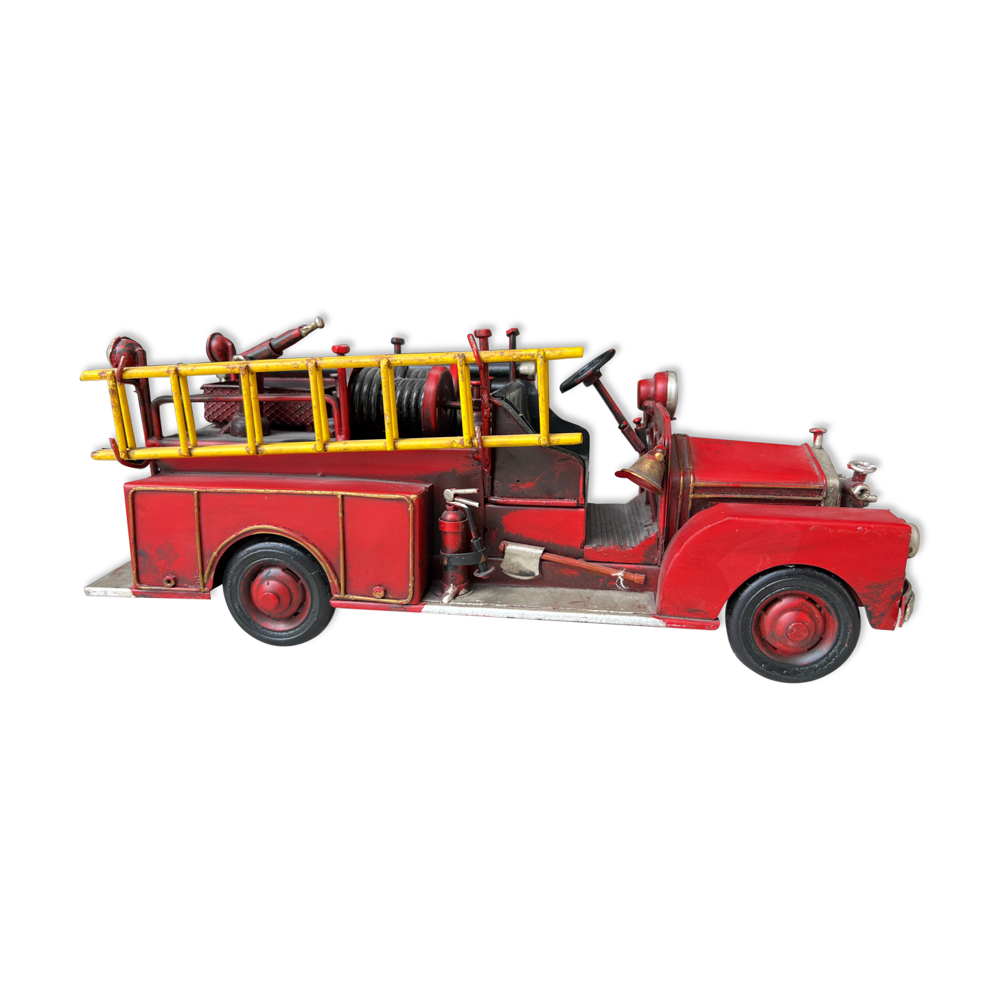 Retro metal fire truck