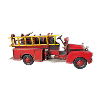 Retro metal fire truck