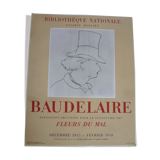 Poster exhibition gallery Mansart - Baudelaire seen by Edouard Manet - Mourlot 1957