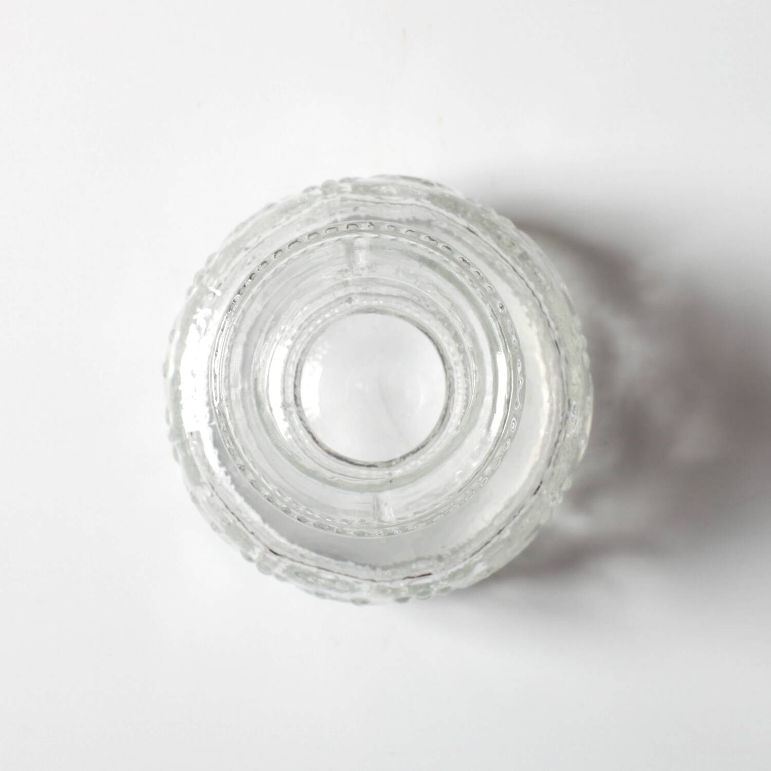 Mid-century Clear Pressed Glass Vase by Adolf Matura / Rosice / 1973
