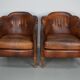 Vintage Dutch Cognac-Coloured Leather Club Chair, Lot of 2