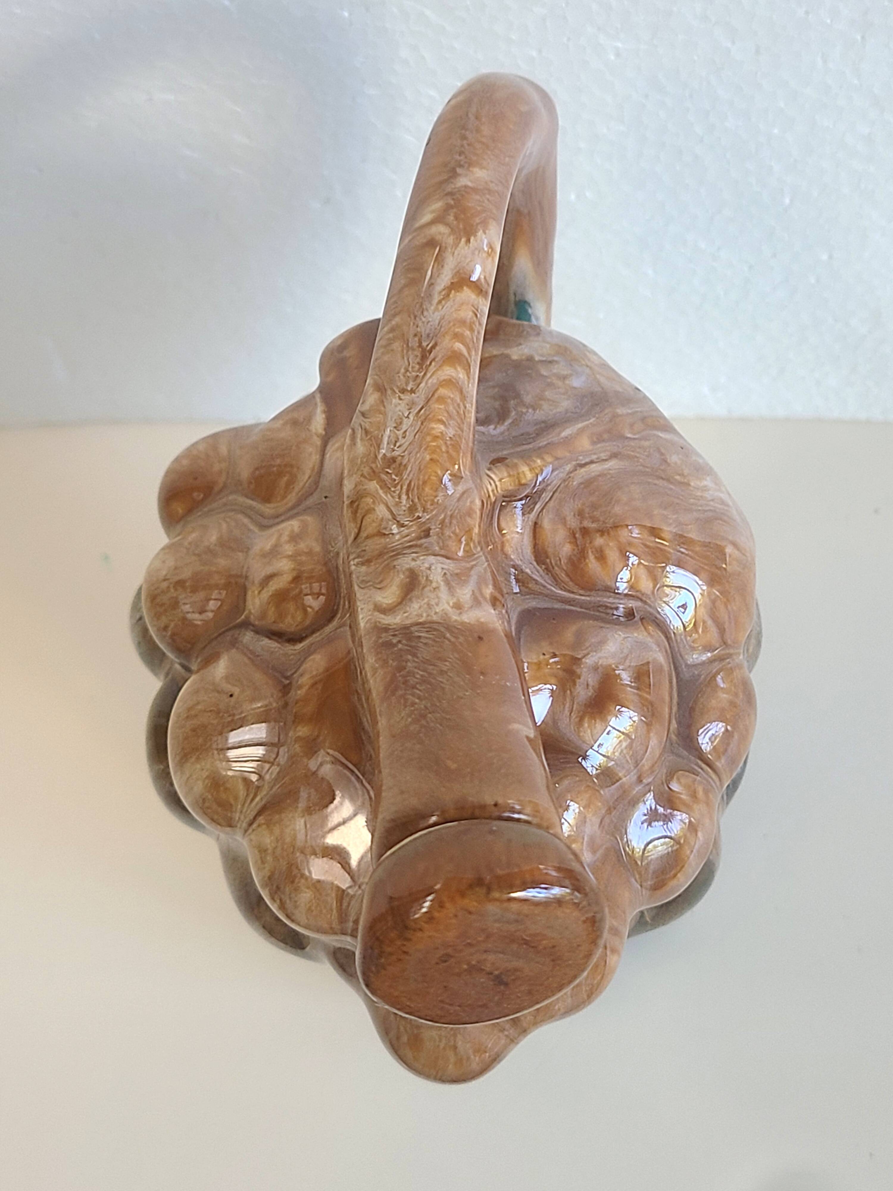 Carafe bottle grape barbotine ALPHO art deco
