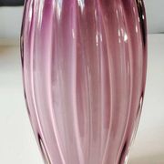 Organic floral vase. Blown glass in pink tones. Seguso Murano style
