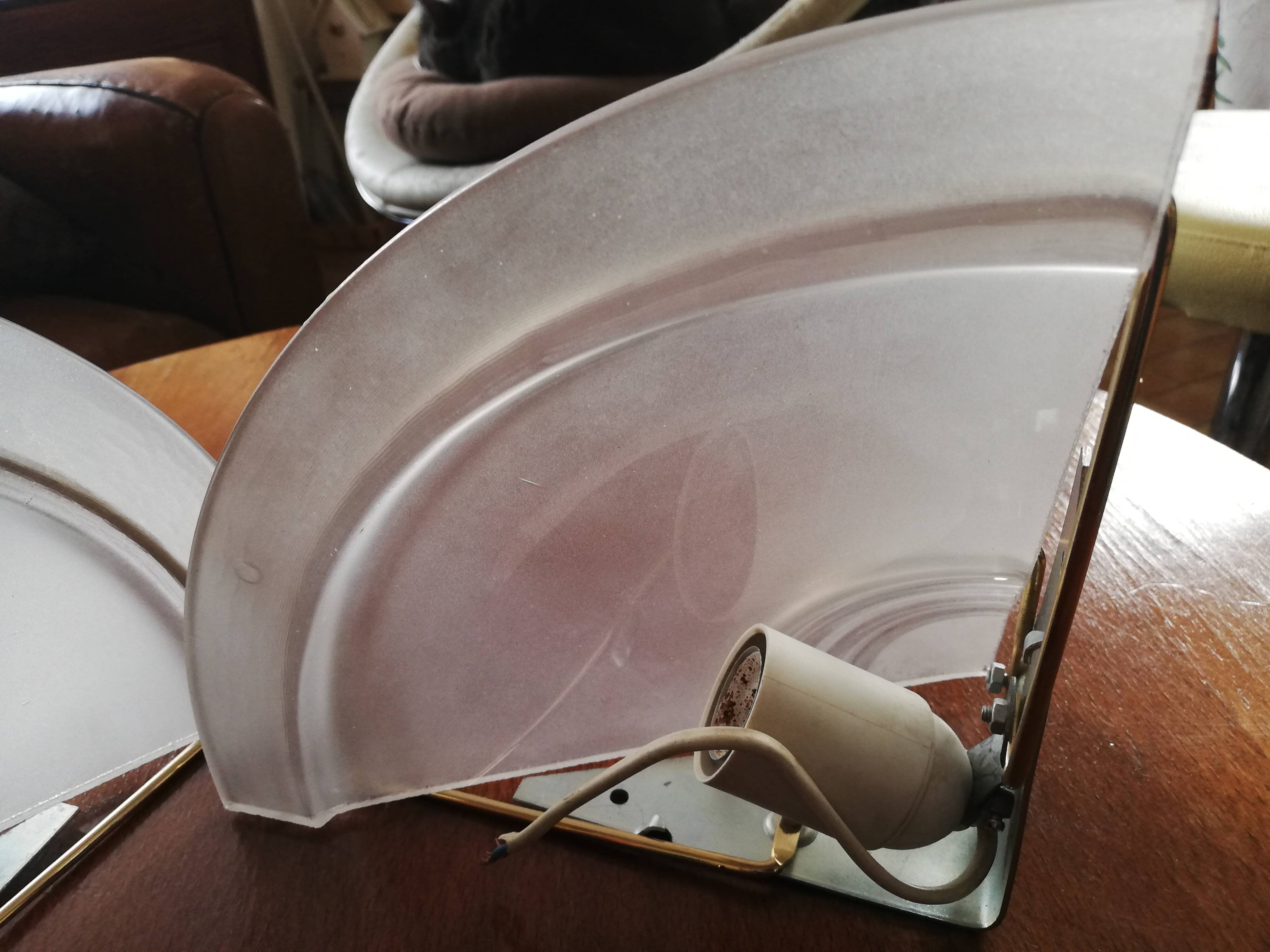 Set de 2 appliques murales d'angle 60's