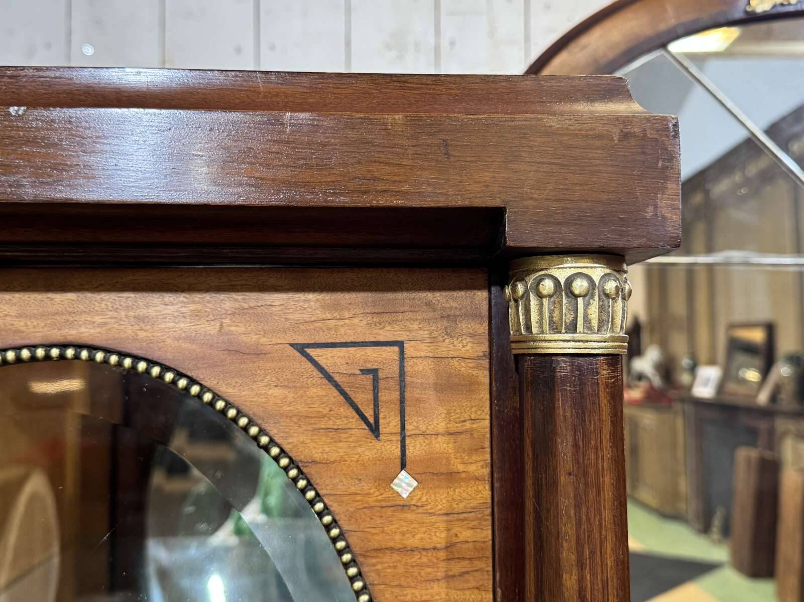Art Deco buffet in mahogany, oak, and marble top.
