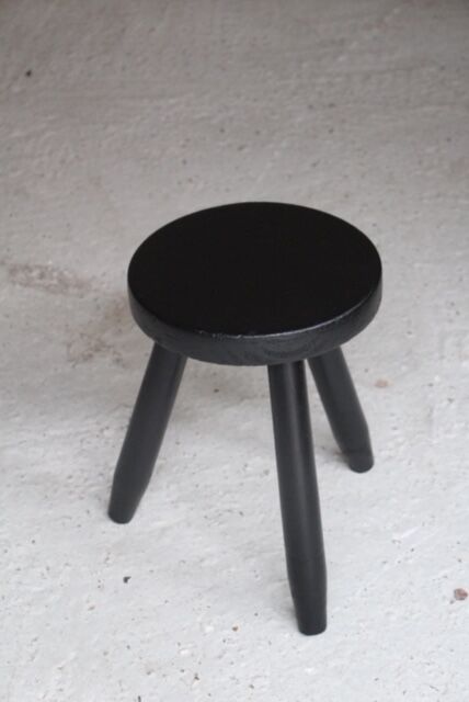 Tabouret de "berger" massive pine France 1960